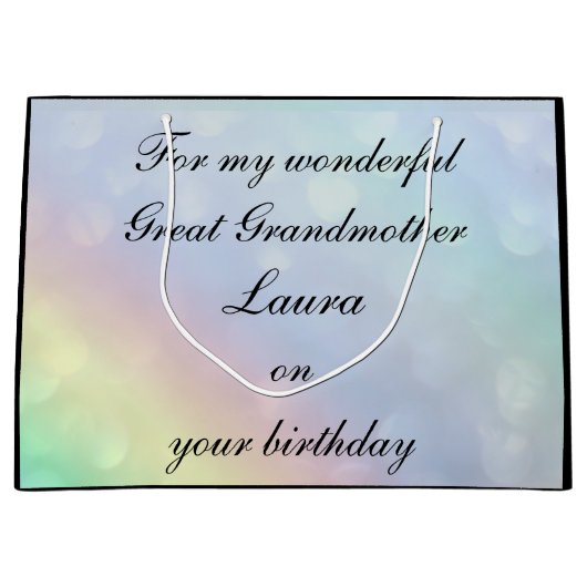 Gepersonaliseerde grootmoeder verjaardag groot cadeauzakje (Voorkant)