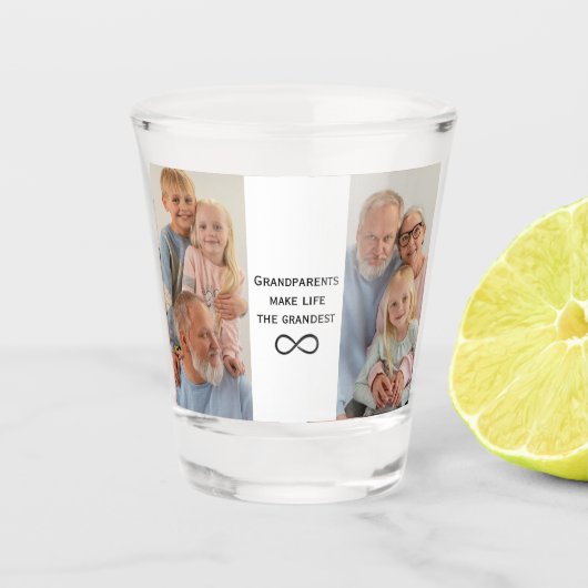 Gepersonaliseerde Grootouders Foto & Tekst Shot Gl Shot Glas (Voorkant)
