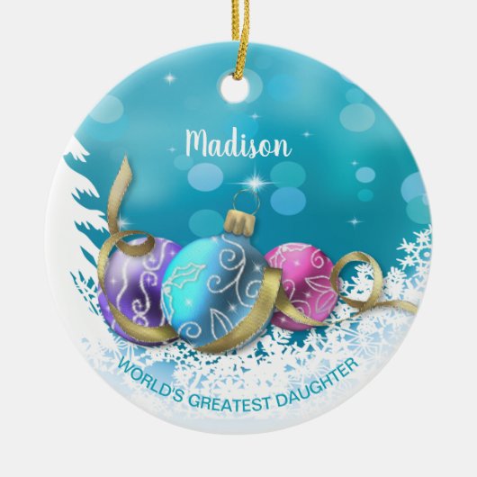 Gepersonaliseerde grootste feestdag keramisch ornament (Voorkant)