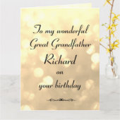 Gepersonaliseerde grootvader Birthday Kaart (Gele Bloem)
