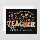 Gepersonaliseerde Groovy Flowers Teacher Custom Gi (Voorkant / Achterkant)