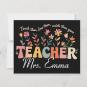 Gepersonaliseerde Groovy Flowers Teacher Custom Gi (Voorkant)