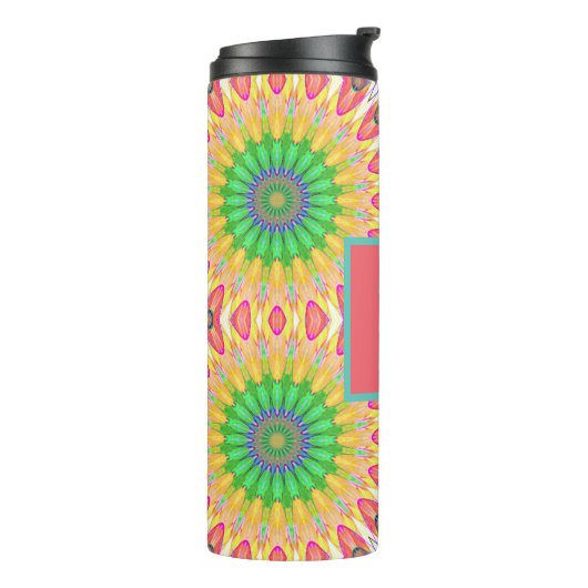 Gepersonaliseerde Groovy kleurrijke thermische tum Thermosbeker (Gedraaid links)