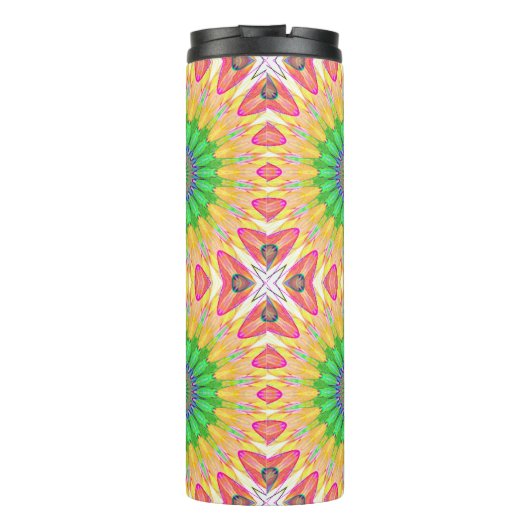 Gepersonaliseerde Groovy kleurrijke thermische tum Thermosbeker (Achterkant)