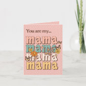 Gepersonaliseerde Groovy Mama blush met Foto gevou Kaart (Voorkant)