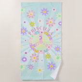 Gepersonaliseerde Groovy Retro Daisy Strandlaken (Voorkant)