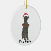 Gepersonaliseerde Grote Daan (zwart) Keramisch Ornament (Rechts)