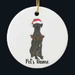 Gepersonaliseerde Grote Daan (zwart) Keramisch Ornament<br><div class="desc">Maak de mooie lijst dit jaar met een gepersonaliseerde versiering van je favoriete kleine elf!</div>
