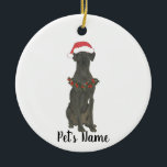 Gepersonaliseerde Grote Daan (zwart) Keramisch Ornament<br><div class="desc">Maak de mooie lijst dit jaar met een gepersonaliseerde versiering van je favoriete kleine elf!</div>