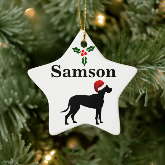 Gepersonaliseerde Grote Dane Dog Kerstmis Keramisch Ornament (Boom)