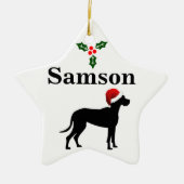 Gepersonaliseerde Grote Dane Dog Kerstmis Keramisch Ornament (Voorkant)