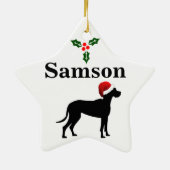 Gepersonaliseerde Grote Dane Dog Kerstmis Keramisch Ornament (Achterkant)