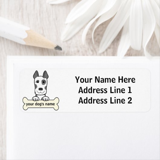 Gepersonaliseerde Grote Deen Etiket (Insitu)