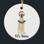 Gepersonaliseerde Grote Deen (Fawn) Keramisch Ornament<br><div class="desc">Maak de mooie lijst dit jaar met een gepersonaliseerde versiering van je favoriete kleine elf!</div>
