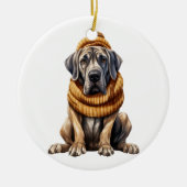 Gepersonaliseerde Grote Deen Hond Kunst Keramisch Ornament (Voorkant)