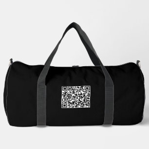 Gepersonaliseerde Grote Duffeltas met QR Code Prin Plunjezak