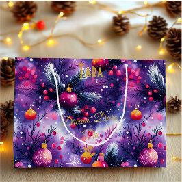 Gepersonaliseerde Grote Geschenktas met Paarse Fee Groot Cadeauzakje