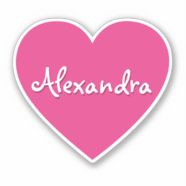 Gepersonaliseerde Grote Hete Roze Hart Naam Sticker