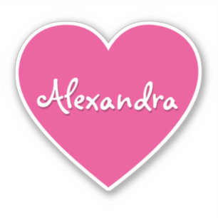 Gepersonaliseerde Grote Hete Roze Hart Naam Sticker