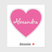 Gepersonaliseerde Grote Hete Roze Hart Naam Sticker (Vel)