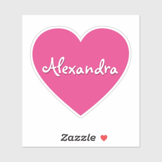 Gepersonaliseerde Grote Hete Roze Hart Naam Sticker (Vel)