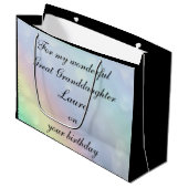 Gepersonaliseerde grote kleindochter Birthday Groot Cadeauzakje (Voorkant Gekanteld)