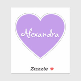 Gepersonaliseerde Grote Paarse Hartnaam Sticker