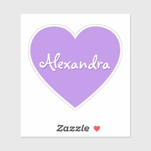 Gepersonaliseerde Grote Paarse Hartnaam Sticker (Vel)