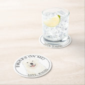 Gepersonaliseerde Grote Pyreneeën bruiloft Ronde Kartonnen Onderzetter (Insitu)