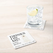 Gepersonaliseerde Grote Pyreneeën Hond bruiloft Kartonnen Onderzetters (Insitu)