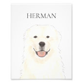 Gepersonaliseerde Grote Pyreneeën Hondenkunst Foto Afdruk (Voorkant)