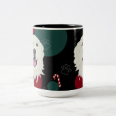 Gepersonaliseerde Grote Pyreneeën Kerstmis  Tweekleurige Koffiemok (Center)