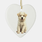 Gepersonaliseerde Grote Pyreneeën Puppy Keramisch Ornament (Rechts)