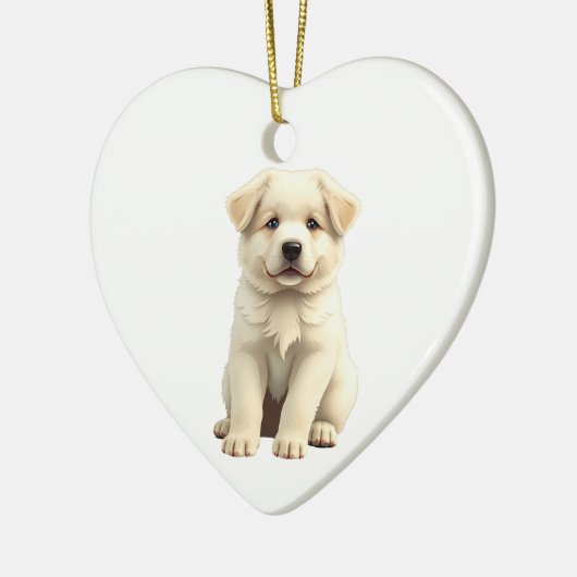 Gepersonaliseerde Grote Pyreneeën Puppy Keramisch Ornament (Links)