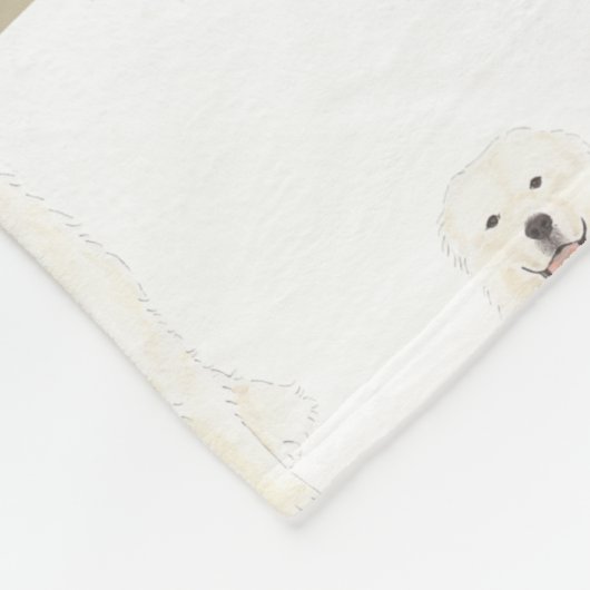 Gepersonaliseerde Grote Pyreneeën Roze & Wit Fleece Deken (Hoek)