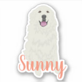 Gepersonaliseerde Grote Pyreneeën Sticker (Voorkant)