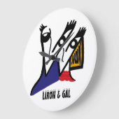 Gepersonaliseerde grote ronde Cartoon paar klok (Hoek)