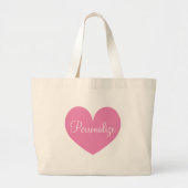 Gepersonaliseerde grote roze hart grote jumbo canv grote tote bag (Voorkant)