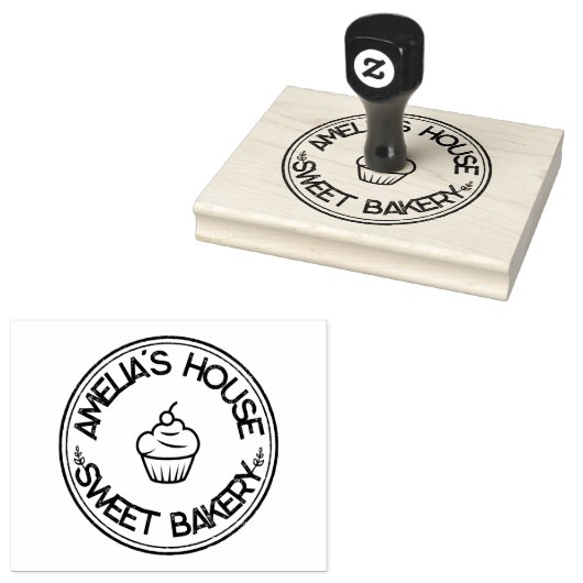 Gepersonaliseerde grote vet zelfgemaakte Logo Cust Rubberstempel (Gestempeld)