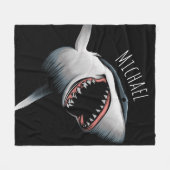 Gepersonaliseerde grote witte haai fleece deken (Voorkant (Horizontaal))