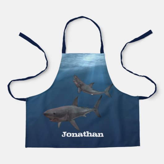 Gepersonaliseerde grote witte haai schort (Voorkant)