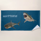 Gepersonaliseerde grote witte haai strandlaken (Voorkant)
