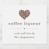 Gepersonaliseerde grote zelfgemaakte koffie likeur likeurfles etiket (Enkel label)
