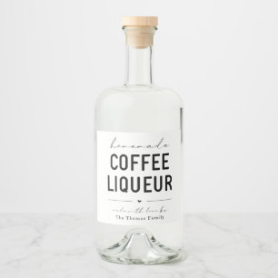 Gepersonaliseerde grote zelfgemaakte koffie likeur likeurfles etiket