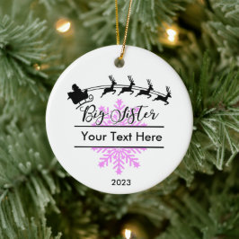 Gepersonaliseerde grote zus kerst aandenken keramisch ornament