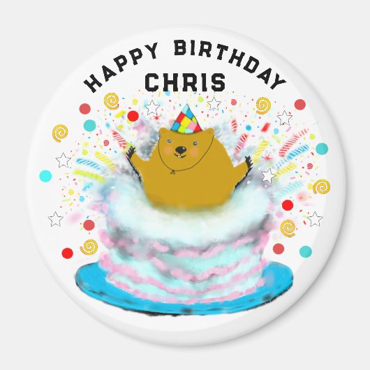 Gepersonaliseerde Groundhog Day Birthday Gift Magn Magneet (Voorkant)