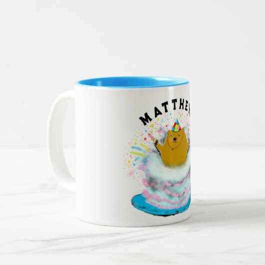 Gepersonaliseerde Groundhog Day Two-Tone Coffee Mo Tweekleurige Koffiemok (Voorkant links)