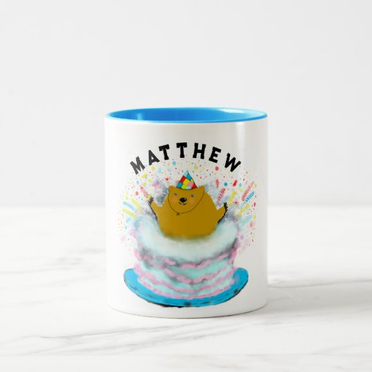 Gepersonaliseerde Groundhog Day Two-Tone Coffee Mo Tweekleurige Koffiemok (Center)