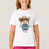 Gepersonaliseerde Grumpy Cowgirl in Denim Jacket T-shirt (Voorkant)