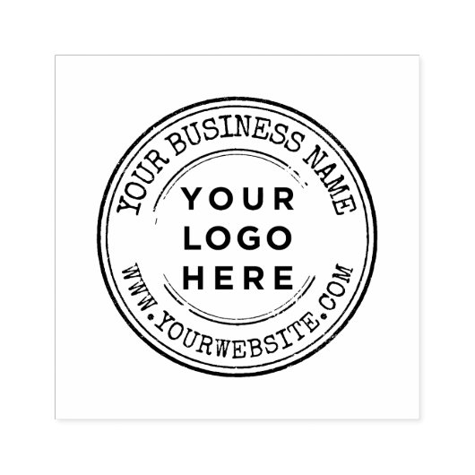 Gepersonaliseerde grunge business logo rubberstempel (Afrduk)